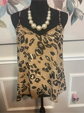 Pant Store Cami Animal Print Top - Beige, Brown Black